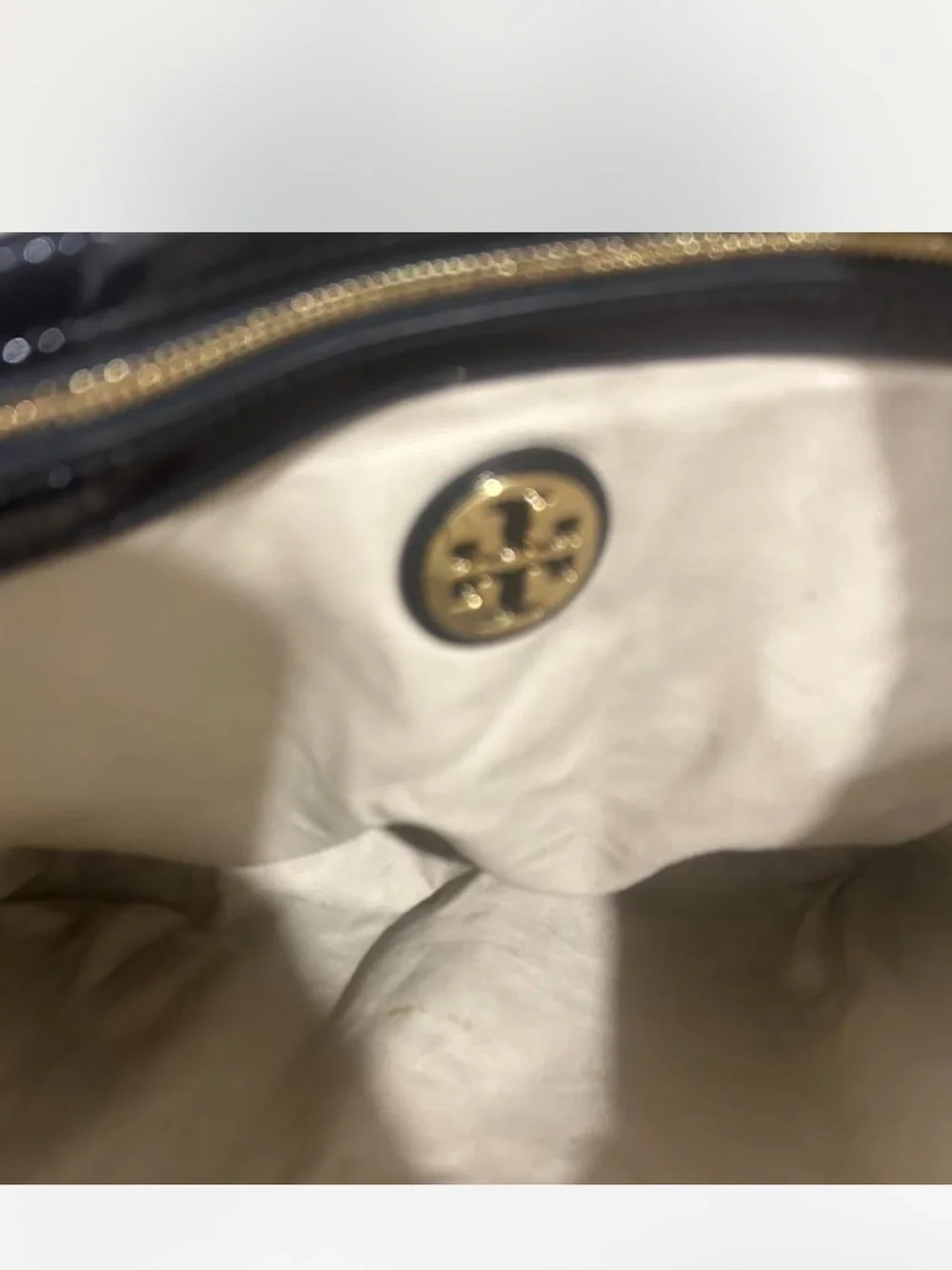 Tory Burch Betty Black Patent Leather Quilted Extra Large Tote